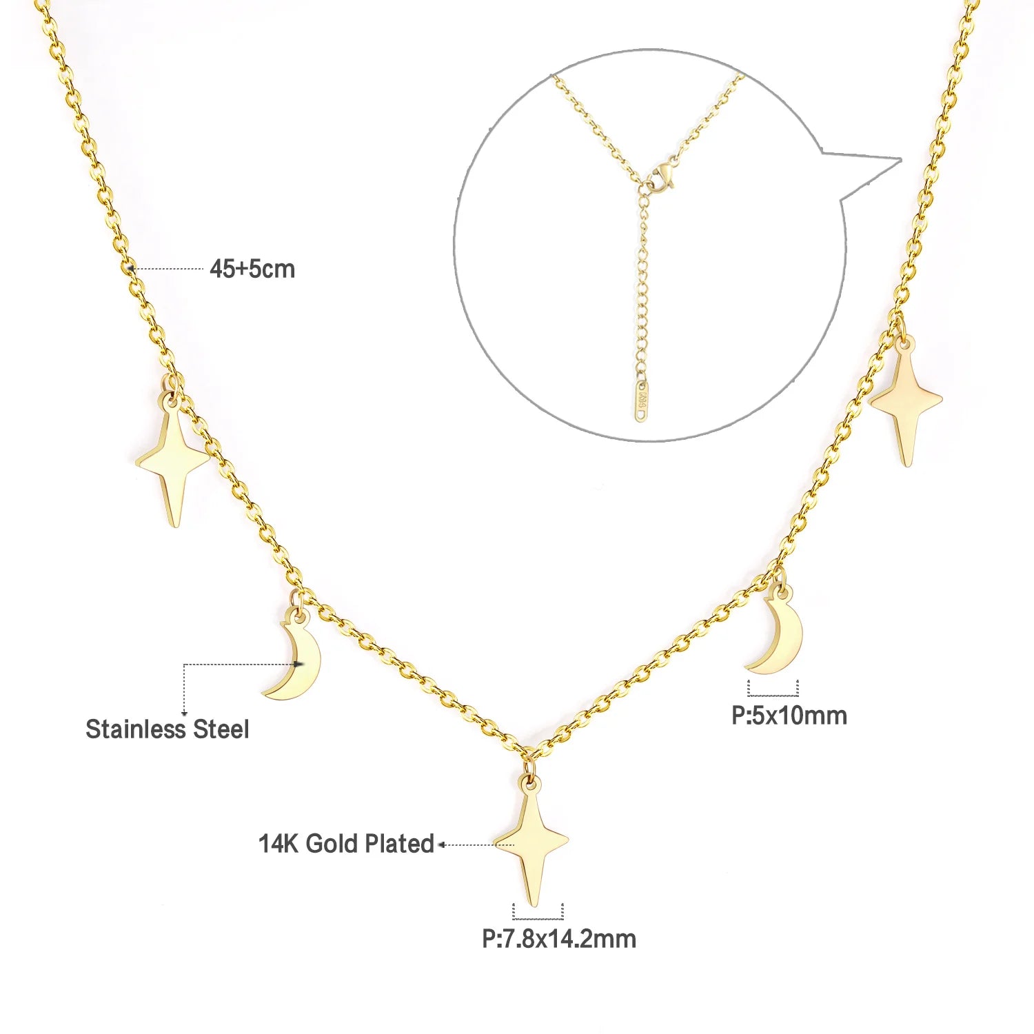 Collier Femme Chic Luxe – Acier Inoxydable & Breloque CZ Ronde
