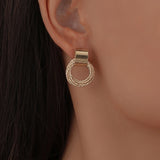 💛 Boucles d’Oreilles Pendantes Rondes Vintage – Style Géométrique Élégant ✨