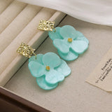 🌸 Boucles d’Oreilles Vintage en Acrylique – Pétales de Fleur Élégants & Luxe ✨