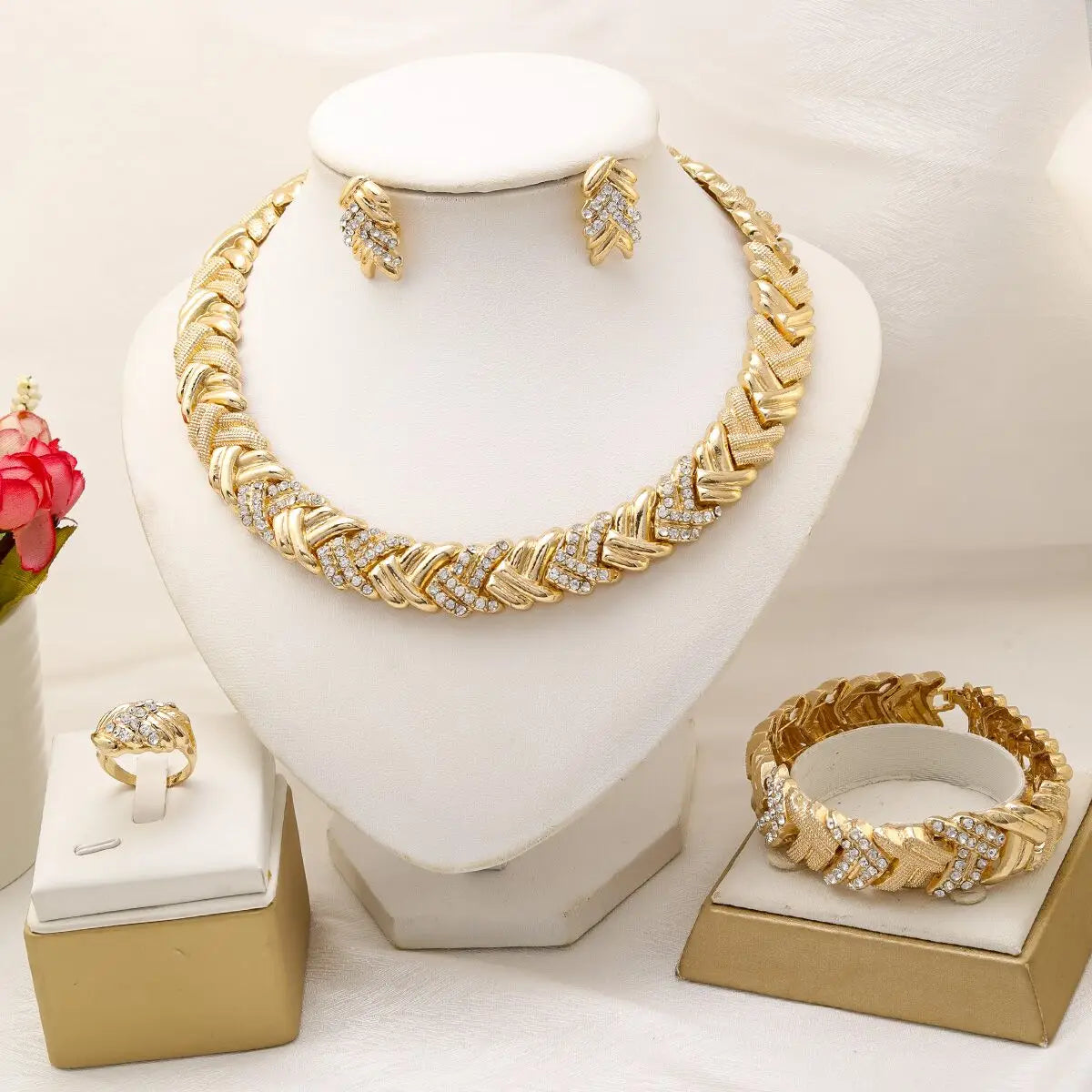 Ensemble de bijoux Dubaï plaqué or