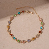 Collier Ras du Cou Géométrique en Cristal Coloré