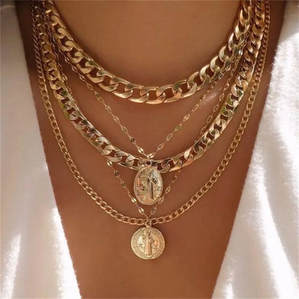💛 Collier Pendentif Pièce de Monnaie Femme –
