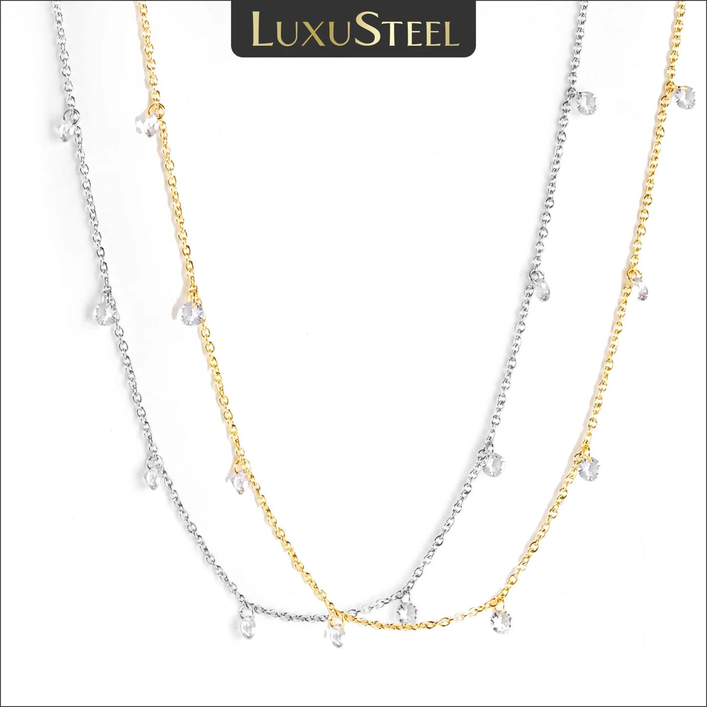 Collier Femme Chic Luxe – Acier Inoxydable & Breloque CZ Ronde