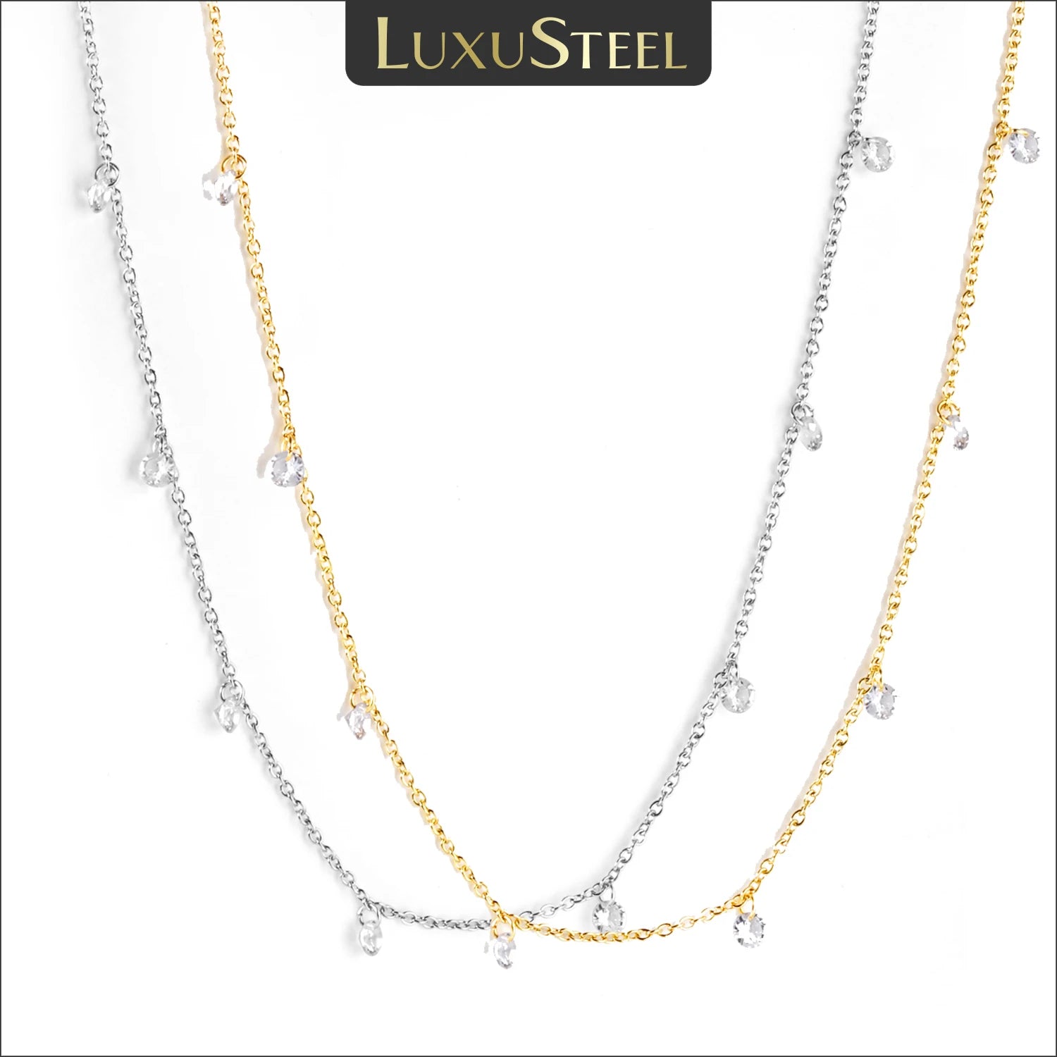 Collier Femme Chic Luxe – Acier Inoxydable & Breloque CZ Ronde