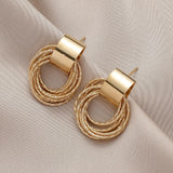 💛 Boucles d’Oreilles Pendantes Rondes Vintage – Style Géométrique Élégant ✨