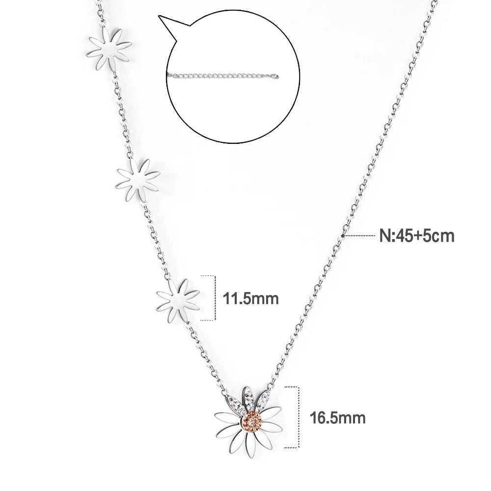 Collier Femme Chic Luxe – Acier Inoxydable & Breloque CZ Ronde