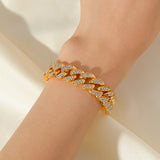 💛 Bracelet Maille Cubaine Acier Inoxydable – Style Chic Unisexe