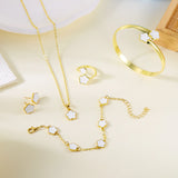 🌸 Ensemble Bijoux Femme 5 Pièces – Fleurs de Prunier Émaillées Colorées