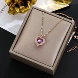 💙 Collier de Luxe Cœur d’Océan – Acier Inoxydable 316L & Élégance Mariage ✨