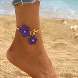 🌸 Bracelet de Cheville à Breloques Fleurs de Cerisier – Chaîne Dorée Été
