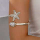 Bracelet de bras étoile de mer ✨ – style bohème bohème chic 🌸 manchette ouverte vintage punk & perles, bijou de plage été 🏝️