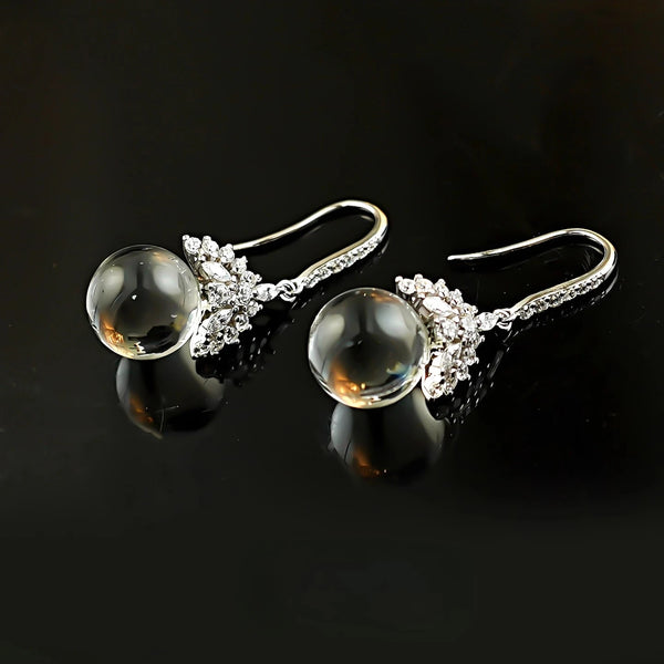 ❄️ “Ice Queen” – boucles d’oreilles en Argent Sterling S925 avec Perles de Cristal Blanc