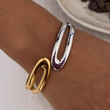 ✨ Bracelet Manchette Géométrique Plaqué Or  ✨