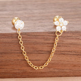 💛 Boucles d’Oreilles Pendantes en Acier Inoxydable – Chaîne Dorée & Zircone ✨