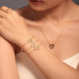 💛 Collier & Bracelet Exquis en Acier Inoxydable – Cœur, Soleil & Lune
