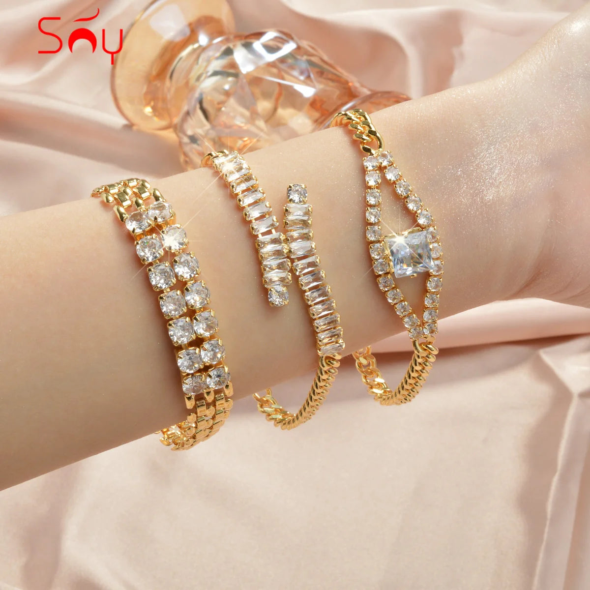 Bracelet double  cercle de cristal