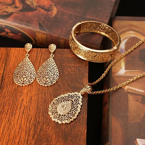 ✨ Ensemble de Bijoux Orientaux de Luxe Femme – Plaqué Or Mariage Chic