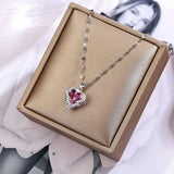 💙 Collier de Luxe Cœur d’Océan – Acier Inoxydable 316L & Élégance Mariage ✨