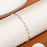 🌈 QIAMNI Bracelet de Cheville Cristal Coloré – Style Bohème Géométrique