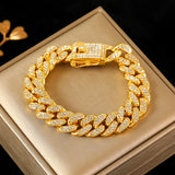💛 Bracelet Maille Cubaine Acier Inoxydable – Style Chic Unisexe