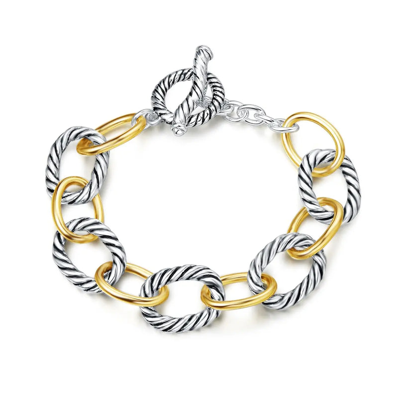 💫Bracelet femme à maillons deux tons
