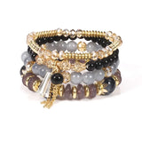 🌈 Ensemble de Bracelets Bohème 4 Pièces – Perles Colorées & Pampilles