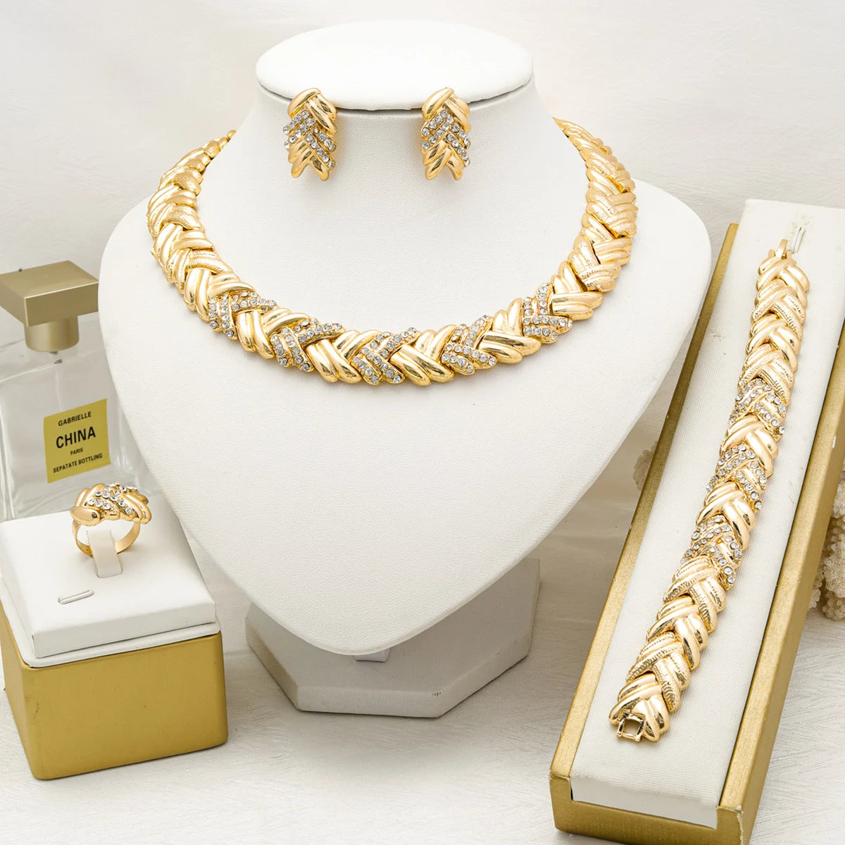 Ensemble de bijoux Dubaï plaqué or