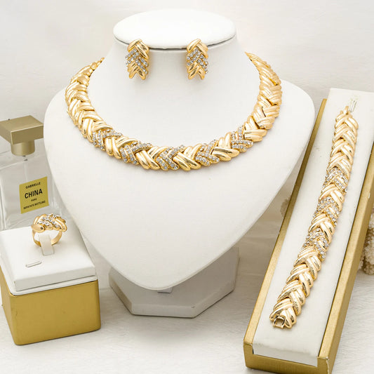 Ensemble de bijoux Dubaï plaqué or
