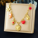 Collier Acier Inoxydable  – Papillon, Cœur & Soleil