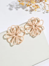 🌸 Boucles d’oreilles florales ajourées en perles