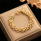 💛 Bracelet Maille Cubaine Acier Inoxydable – Style Chic Unisexe