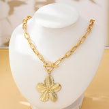 🌸 Collier Pendentif Fleur Bauhinia Rétro – Élégance Simple & Intemporelle ✨