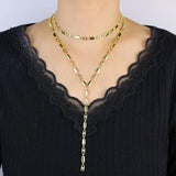 ✨ Collier Ras du Cou en Y Femme – Breloques Géométriques Zircon Micro-Pavé