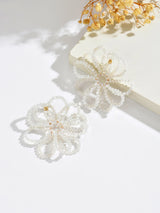 🌸 Boucles d’oreilles florales ajourées en perles