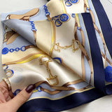 🧣 Foulard Carré en Soie 70x70cm – Style Luxe Femme & Accessoire de Sac
