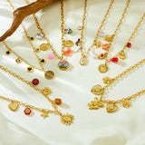Collier Acier Inoxydable  – Papillon, Cœur & Soleil