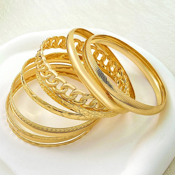 ✨ Ensemble de 10 Bracelets Bohème Rétro – Style Folk Or & Argent Mariage