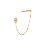 💛 Boucles d’Oreilles Pendantes en Acier Inoxydable – Chaîne Dorée & Zircone ✨