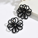 🌸 Boucles d’oreilles florales ajourées en perles
