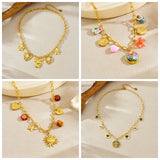 Collier Acier Inoxydable  – Papillon, Cœur & Soleil
