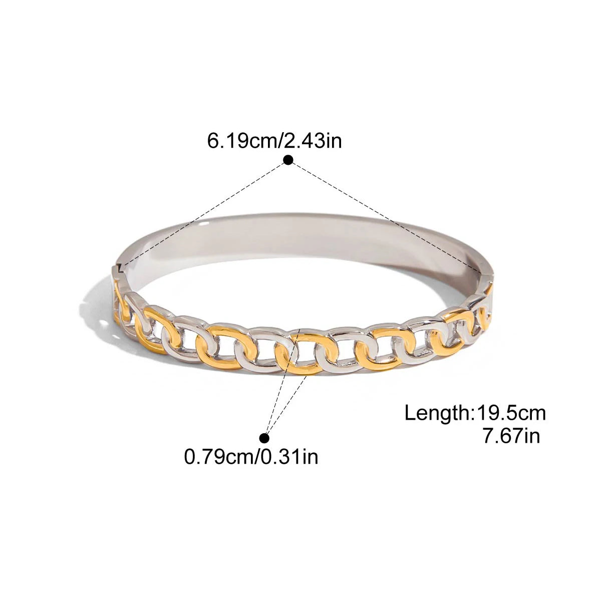 Bracelet 60 mm en acier inoxydable de haute qualité ❤️
