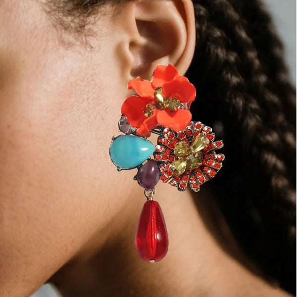 🌸 Boucles d’Oreilles Bohème Fleuries – L’Éclat Vintage & Coloré ✨💎