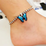 🌸 Bracelet de Cheville Bohème Papillon en Métal – Style Été Scintillant