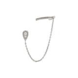 💛 Boucles d’Oreilles Pendantes en Acier Inoxydable – Chaîne Dorée & Zircone ✨