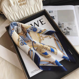 🧣 Foulard Carré en Soie 70x70cm – Style Luxe Femme & Accessoire de Sac