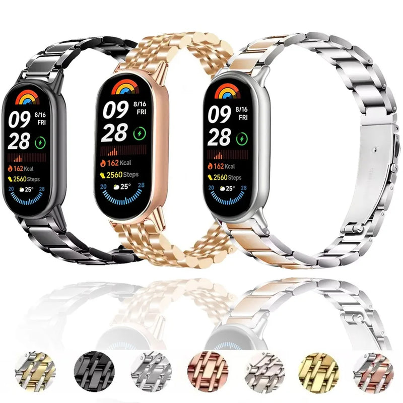 ✨ Bracelet Métal pour Xiaomi Mi Band 10 9 8 – Style Chic et Confortable