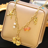 Collier Acier Inoxydable – Soleil, Cœur & Fleur