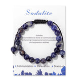 💜 Bracelet Couple Tendance – Perles 8mm Lapis Lazuli & Améthyste