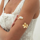 Bracelet de bras étoile de mer ✨ – style bohème bohème chic 🌸 manchette ouverte vintage punk & perles, bijou de plage été 🏝️