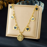 Collier Acier Inoxydable  – Papillon, Cœur & Soleil